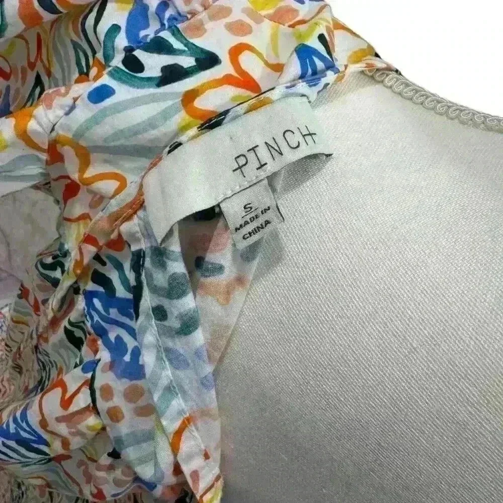 PINCH - Abstract Floral Dress with Flutter Sleeve- Size S - Picture 5 of 5